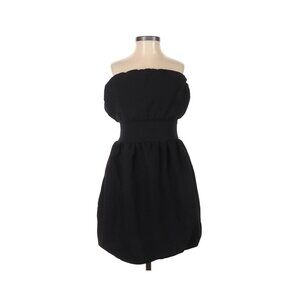 EUC GoAloneWithAlu Size Small Cocktail Black Bubble Dress Strapless Tailored Fit